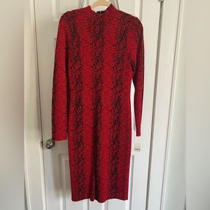 BAR III SNAKE PRINT SWEATER DRESS